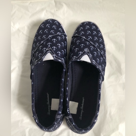 Tommy Bahama Women’s Size 8.5 Blue Nautical Anchor Slip on Shoes - Picture 4 of 11